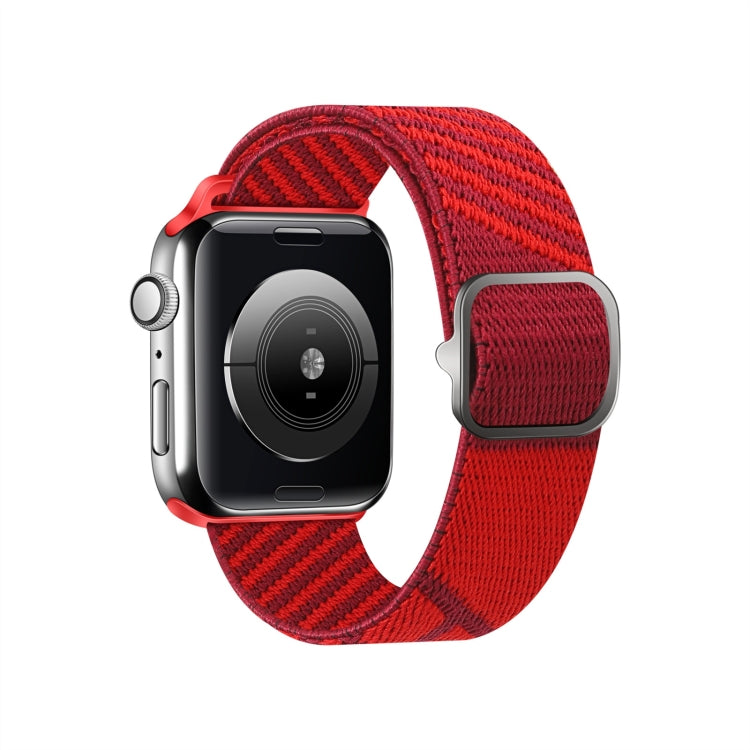 Two-color Nylon Braid Watch Band For Apple Watch Series 9&8&7 41mm / SE 3&SE 2&6&SE&5&4 40mm / 3&2&1 38mm(Heart Red Red) by bashfashion