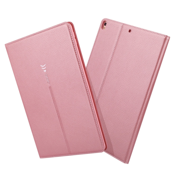 For iPad Pro 10.5 inch GEBEI PU+TPU Horizontal Flip Protective Case with Holder & Card Slots(Rose Gold) by GEBEI
