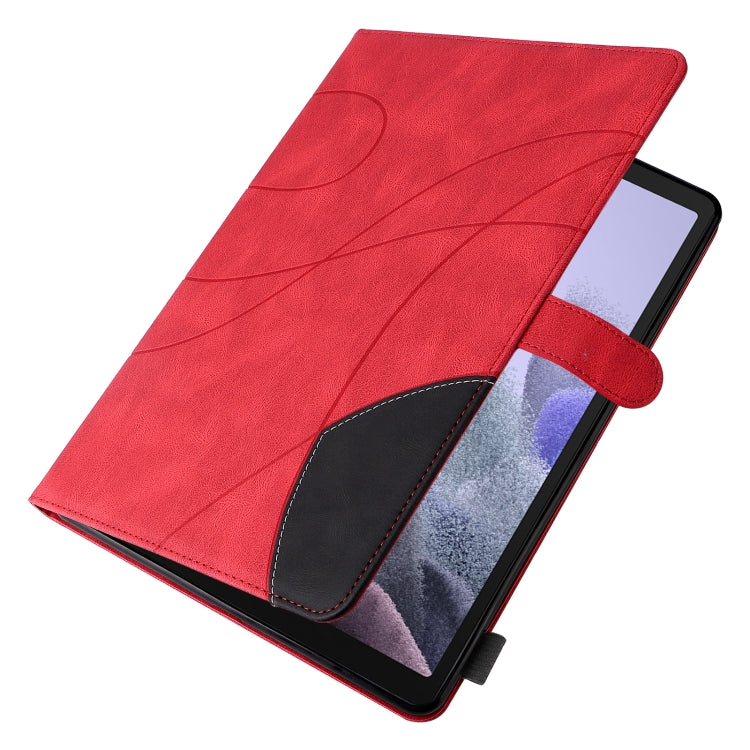 For Samsung Galaxy Tab A7 Lite T225/T220 Dual-color Splicing Horizontal Flip PU Leather Case with Holder & Card Slots(Red) by bashfashion