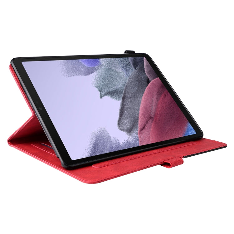 For Samsung Galaxy Tab A7 Lite T225/T220 Dual-color Splicing Horizontal Flip PU Leather Case with Holder & Card Slots(Red) by bashfashion