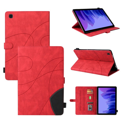 For Samsung Galaxy Tab A7 10.4 (2020) T505/T500 Dual-color Splicing Horizontal Flip PU Leather Case with Holder & Card Slots & Sleep / Wake-up Function(Red) by bashfashion