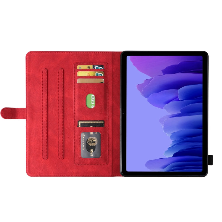 For Samsung Galaxy Tab A7 10.4 (2020) T505/T500 Dual-color Splicing Horizontal Flip PU Leather Case with Holder & Card Slots & Sleep / Wake-up Function(Red) by bashfashion