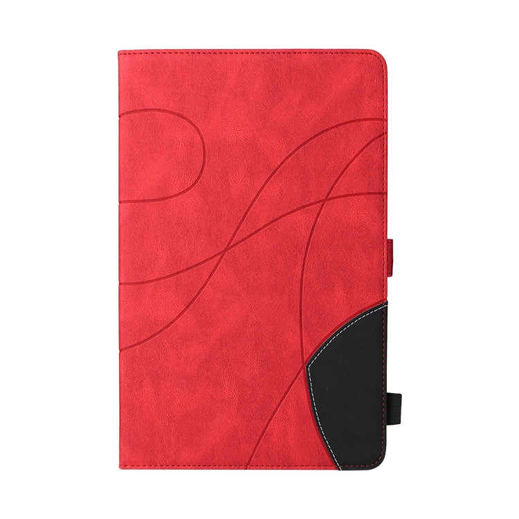 For Samsung Galaxy Tab A 10.1 (2019) T510 Dual-color Splicing Horizontal Flip PU Leather Case with Holder & Card Slots & Sleep / Wake-up Function(Red) by bashfashion
