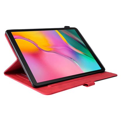 For Samsung Galaxy Tab A 10.1 (2019) T510 Dual-color Splicing Horizontal Flip PU Leather Case with Holder & Card Slots & Sleep / Wake-up Function(Red) by bashfashion