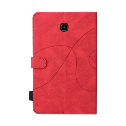 For Samsung Galaxy Tab A 8.0 (2018) T387 Dual-color Splicing Horizontal Flip PU Leather Case with Holder & Card Slots(Red) by bashfashion