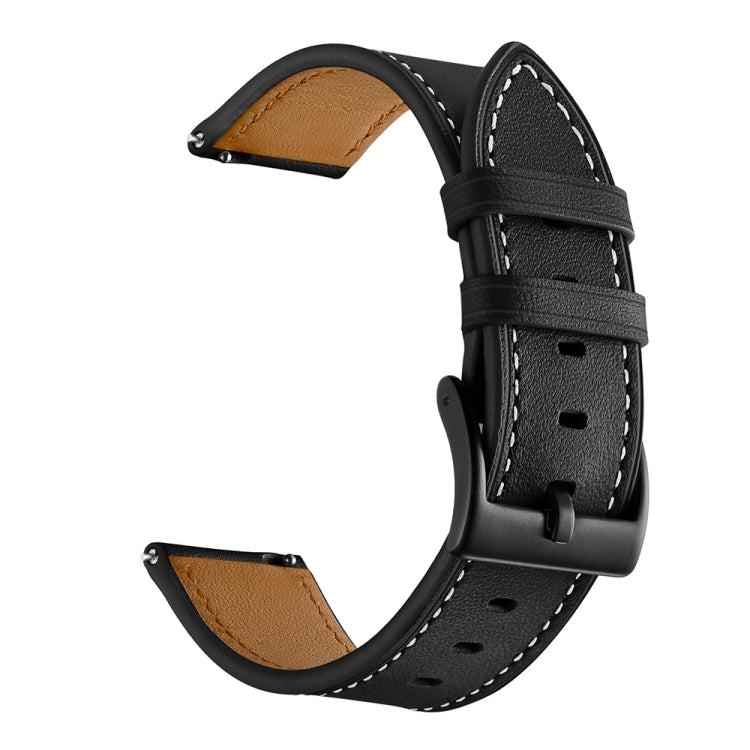 For Samsung Galaxy Watch4 40mm/44mm Leather Watch Band(Black) by bashfashion
