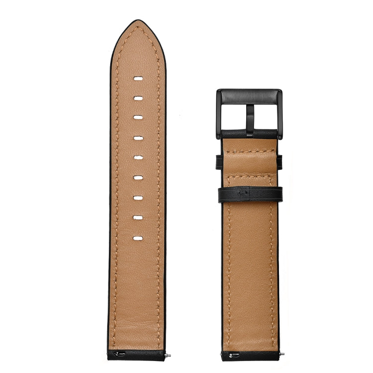 For Samsung Galaxy Watch4 40mm/44mm Leather Watch Band(Black) by bashfashion