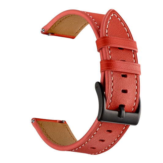 For Samsung Galaxy Watch4 40mm/44mm Leather Watch Band(Red) by bashfashion