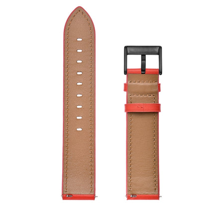 For Samsung Galaxy Watch4 40mm/44mm Leather Watch Band(Red) by bashfashion