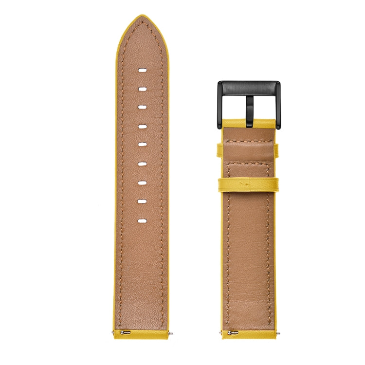 For Samsung Galaxy Watch4 40mm/44mm Leather Watch Band(Yellow) by bashfashion