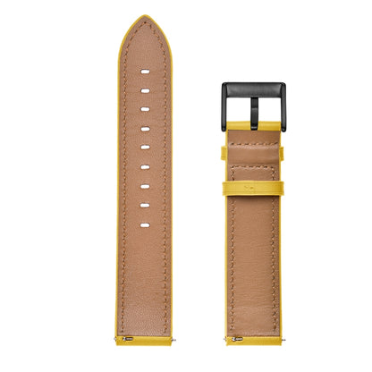 For Samsung Galaxy Watch4 40mm/44mm Leather Watch Band(Yellow) by bashfashion