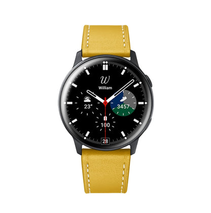 For Samsung Galaxy Watch4 40mm/44mm Leather Watch Band(Yellow) by bashfashion
