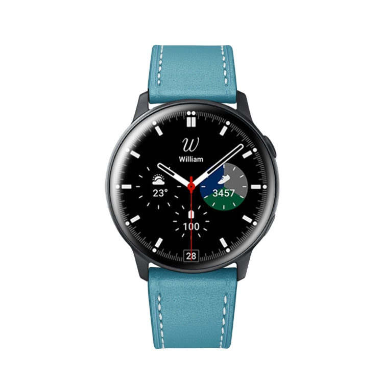 For Samsung Galaxy Watch4 40mm/44mm Leather Watch Band(Blue) by bashfashion