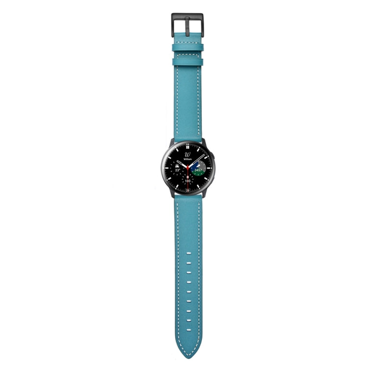 For Samsung Galaxy Watch4 40mm/44mm Leather Watch Band(Blue) by bashfashion