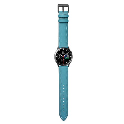 For Samsung Galaxy Watch4 40mm/44mm Leather Watch Band(Blue) by bashfashion