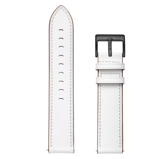 For Samsung Galaxy Watch4 40mm/44mm Leather Watch Band(White) by bashfashion