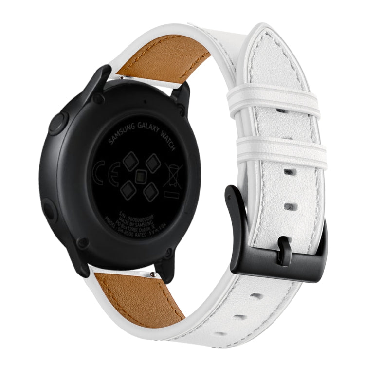 For Samsung Galaxy Watch4 40mm/44mm Leather Watch Band(White) by bashfashion