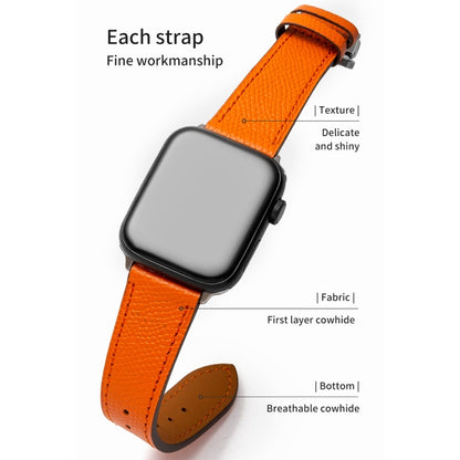 Butterfly Clasp Top Layer Cowhide Leather Strap Watch Band For Apple Watch Series 9&8&7 41mm / SE 3&SE 2&6&SE&5&4 40mm / 3&2&1 38mm(Red) by bashfashion