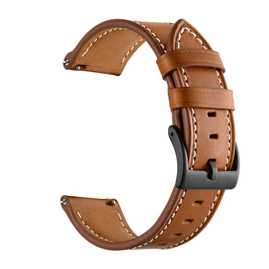 For Samsung Galaxy Watch 3 41mm Leather Watch Band(Brown) by bashfashion