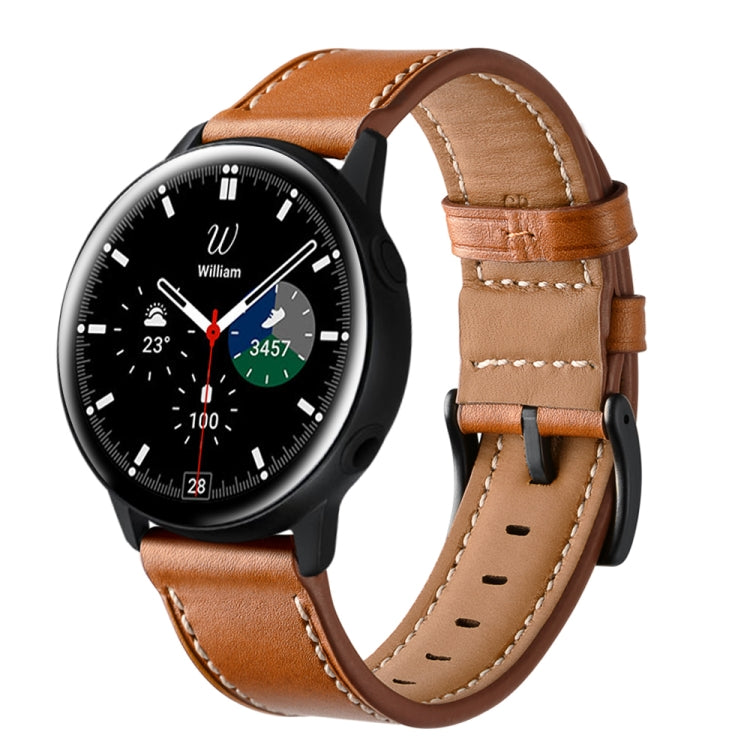 For Samsung Galaxy Watch 3 41mm Leather Watch Band(Brown) by bashfashion