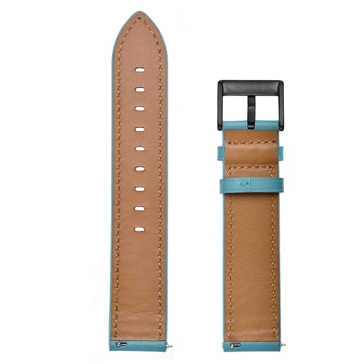 For Samsung Galaxy Watch 46mm Leather Watch Band(Blue) by bashfashion