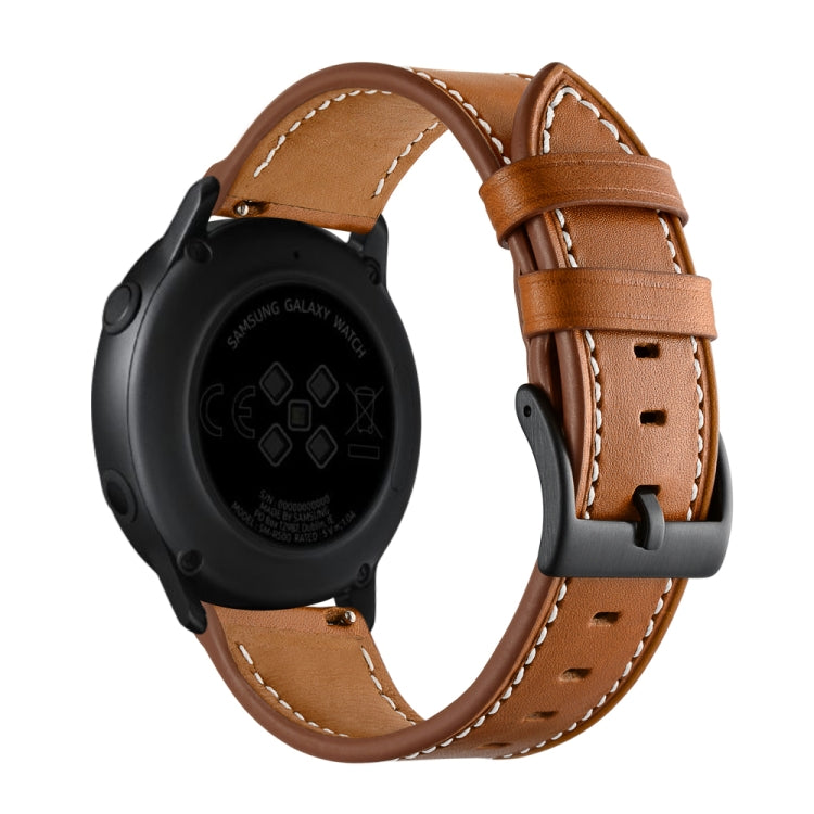 For Samsung Galaxy Watch 46mm Leather Watch Band(Brown) by bashfashion