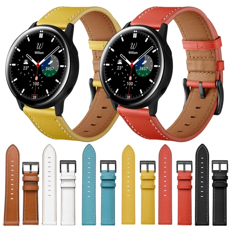 For Samsung Galaxy Watch 46mm Leather Watch Band(Blue) by bashfashion