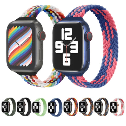 Small Waist Single Loop Nylon Braid Watch Band For Apple Watch Series 9&8&7 41mm / SE 3&SE 2&6&SE&5&4 40mm / 3&2&1 38mm, Size:S 135mm(Colorful) by bashfashion