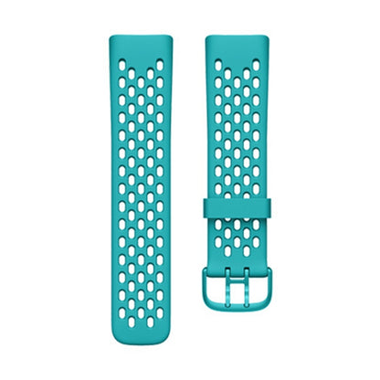 For Fitbit Charge 5 Silicone Hole Watch Band(Green) by bashfashion