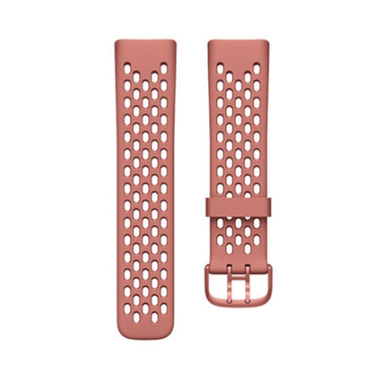 For Fitbit Charge 5 Silicone Hole Watch Band(Pink) by bashfashion