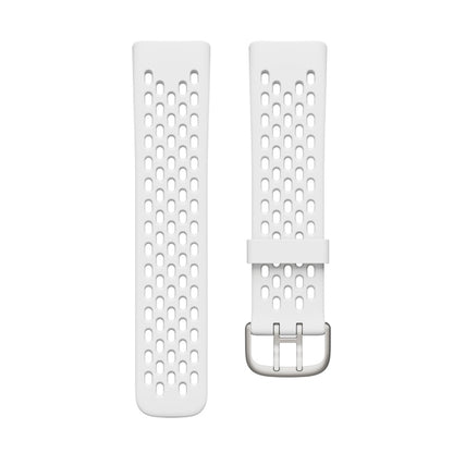 For Fitbit Charge 5 Silicone Hole Watch Band(White) by bashfashion