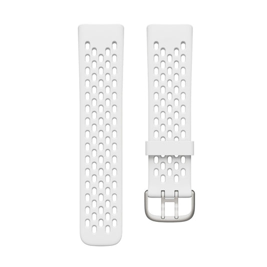 For Fitbit Charge 5 Silicone Hole Watch Band(White) by bashfashion