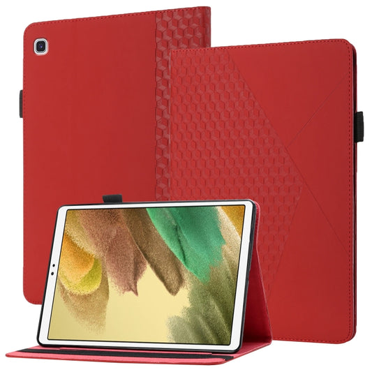 For Samsung Galaxy Tab A7 Lite 8.7 T220/T225 Rhombus Skin Feel Horizontal Flip Tablet Leather Case with Card Slots & Holder(Red) by bashfashion