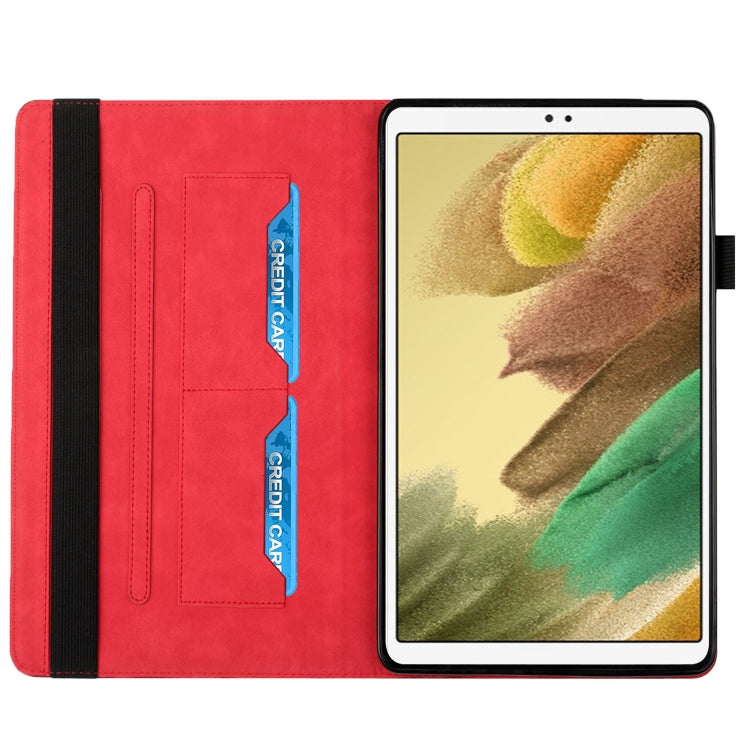 For Samsung Galaxy Tab A7 Lite 8.7 T220/T225 Rhombus Skin Feel Horizontal Flip Tablet Leather Case with Card Slots & Holder(Red) by bashfashion