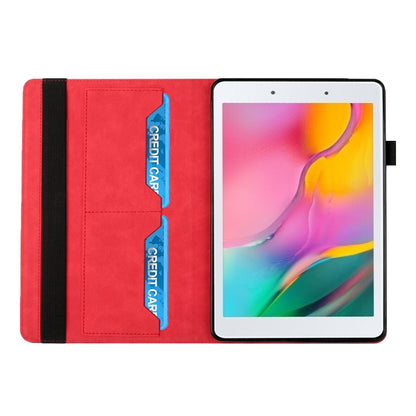 For Samsung Tab A 8.0 2019 T290/T295/T297 Rhombus Skin Feel Horizontal Flip Tablet Leather Case with Card Slots & Holder(Red) by bashfashion