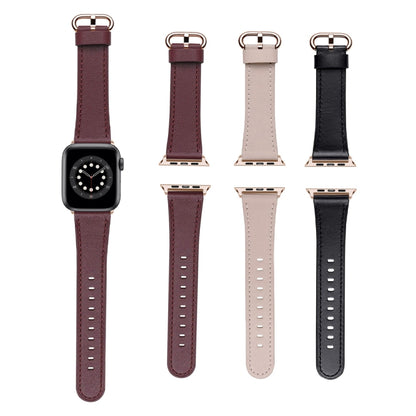 Classic Buckle Leather Watch Band For Apple Watch Series 9&8&7 41mm / SE 3&SE 2&6&SE&5&4 40mm / 3&2&1 38mm(Pink) by bashfashion