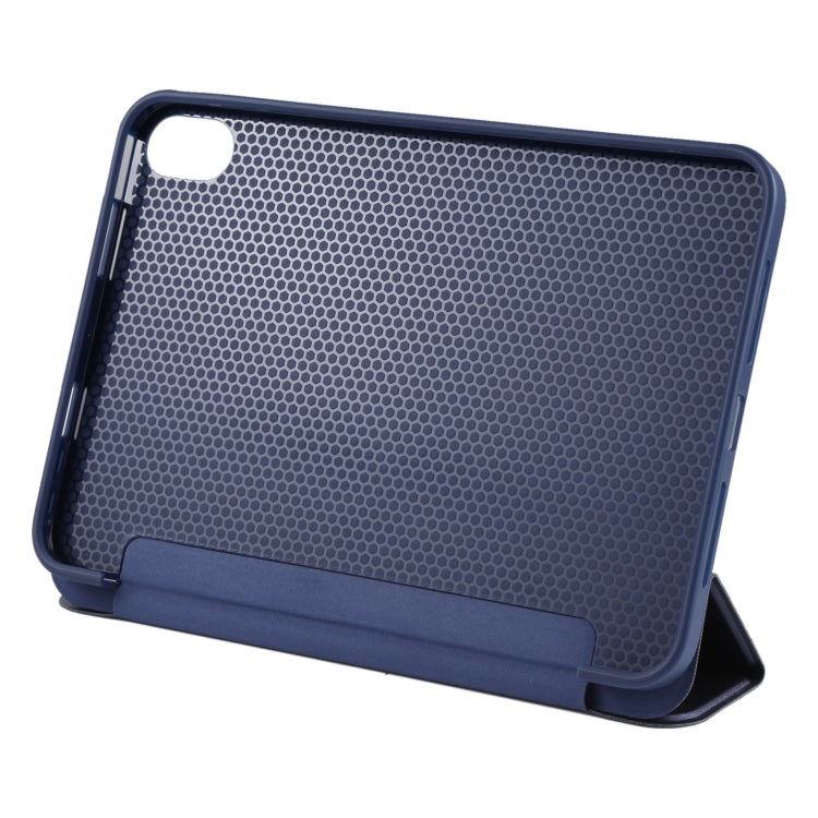For iPad mini 2024 / mini 6 GEBEI Shockproof Horizontal Flip Tablet Case with Three-folding Holder(Royal Blue) by GEBEI