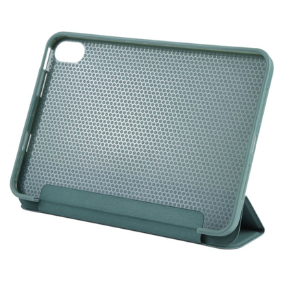 For iPad mini 2024 / mini 6 GEBEI Shockproof Horizontal Flip Tablet Case with Three-folding Holder(Pine Needle Green) by GEBEI