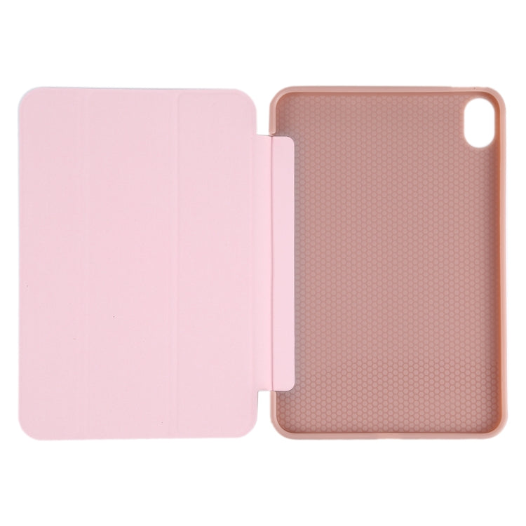 For iPad mini 2024 / mini 6 GEBEI Shockproof Horizontal Flip Tablet Case with Three-folding Holder(Rose Gold) by GEBEI