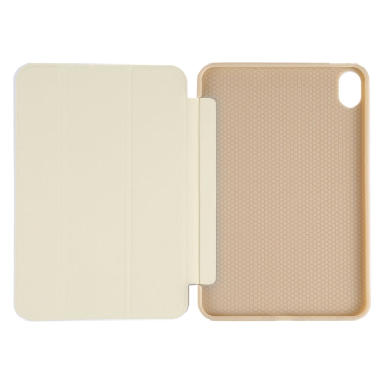 For iPad mini 2024 / mini 6 GEBEI Shockproof Horizontal Flip Tablet Case with Three-folding Holder(Gold) by GEBEI