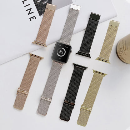 V-shaped Buckle Straight Steel Watch Band For Apple Watch Series 9&8&7 41mm / SE 3&SE 2&6&SE&5&4 40mm / 3&2&1 38mm(Gold) by bashfashion