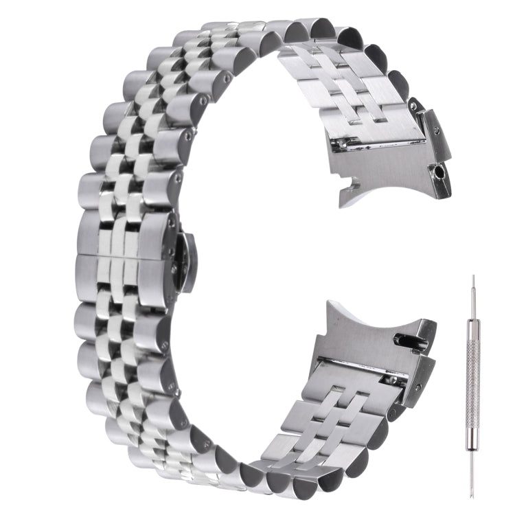 For Samsung Galaxy Watch4 40mm/44mm Five-bead Stainless Steel Watch Band(Silver) by bashfashion