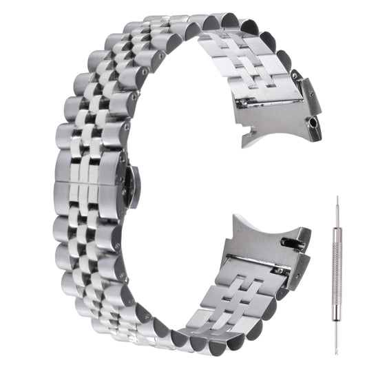 For Samsung Galaxy Watch4 40mm/44mm Five-bead Stainless Steel Watch Band(Silver) by bashfashion