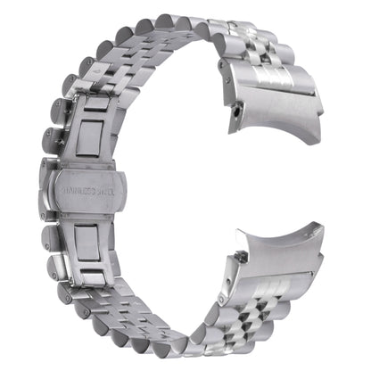 For Samsung Galaxy Watch4 40mm/44mm Five-bead Stainless Steel Watch Band(Silver) by bashfashion