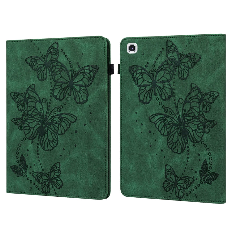 For Samsung Galaxy Tab A7 10.4 (2020) T500/T505 Embossed Butterfly Pattern Horizontal Flip Leather Tablet Case(Green) by bashfashion