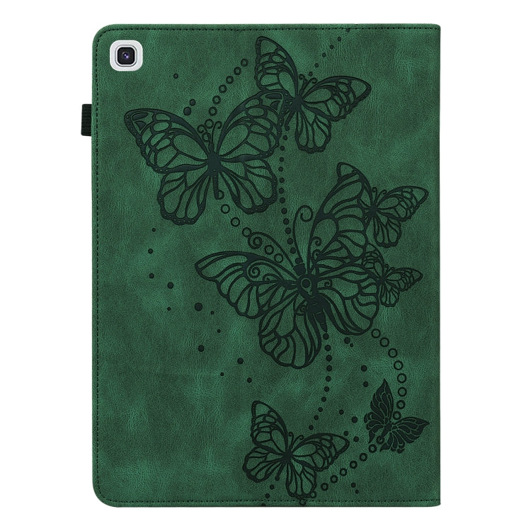 For Samsung Galaxy Tab A7 10.4 (2020) T500/T505 Embossed Butterfly Pattern Horizontal Flip Leather Tablet Case(Green) by bashfashion
