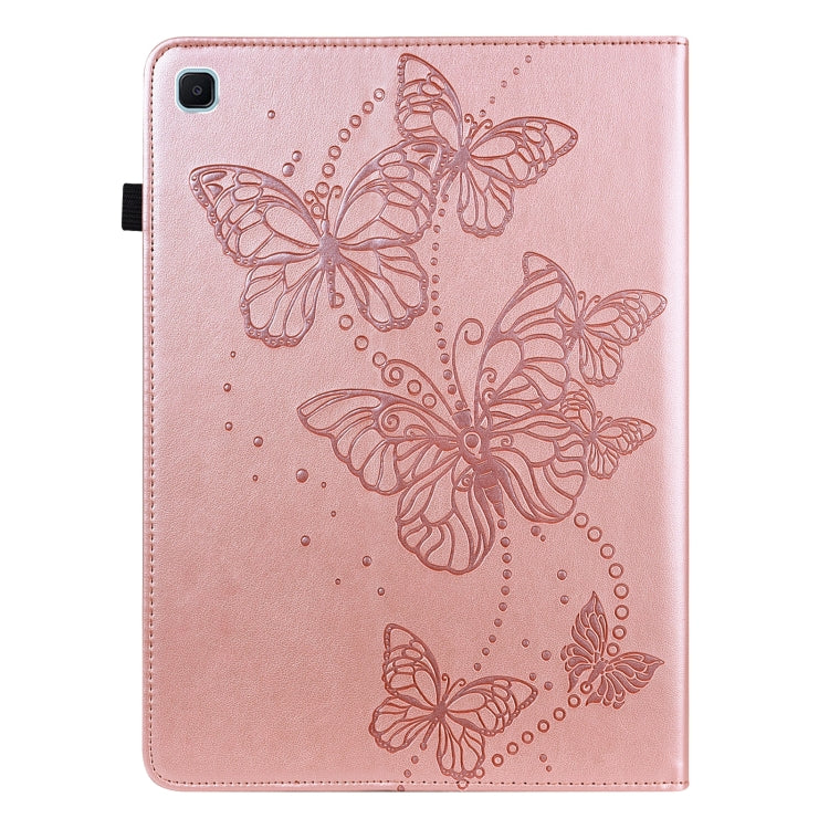 For Samsung Galaxy Tab S6 Lite P610/P615 Embossed Butterfly Pattern Horizontal Flip Leather Tablet Case(Pink) by bashfashion
