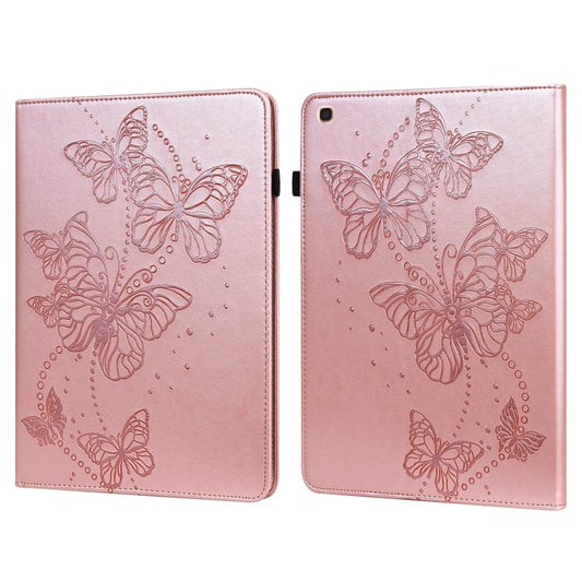 For Samsung Galaxy Tab A 10.1 (2019) T510 Embossed Butterfly Pattern Horizontal Flip Leather Tablet Case(Pink) by bashfashion