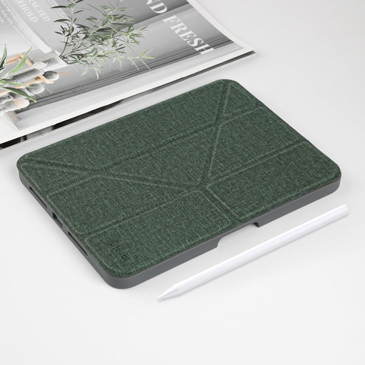 For iPad mini 6 / mini 2024 Mutural Multi-fold Smart Leather Tablet Case(Dark Green) by Mutural