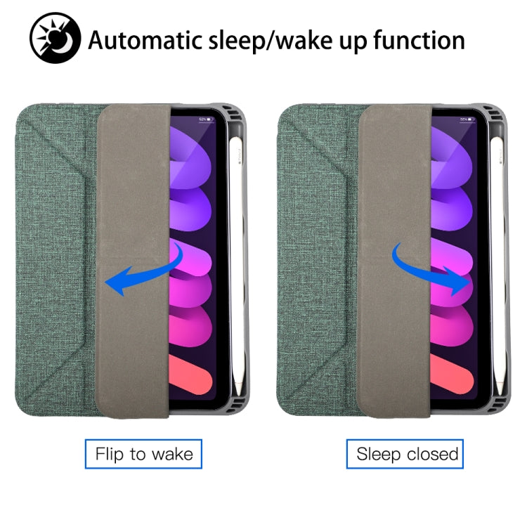 For iPad mini 6 / mini 2024 Mutural Multi-fold Smart Leather Tablet Case(Black) by Mutural